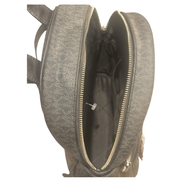 Michael Kors Black Backpack with Silver Floral Details - Picture 6 of 10